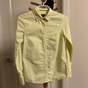 J Crew baby yellow button down shirt size XS